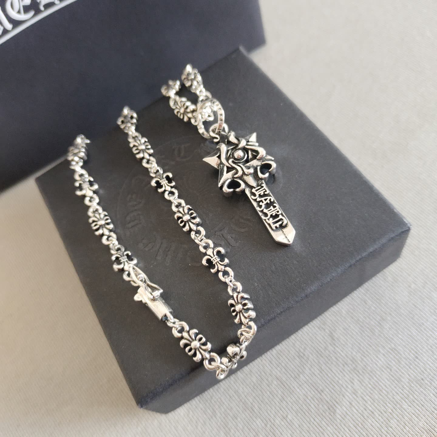 Chrome Hearts Chromecarts Silver Key Pendant Necklace
